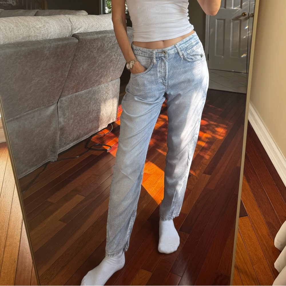 rag & bone Light Blue Straight Leg Pants